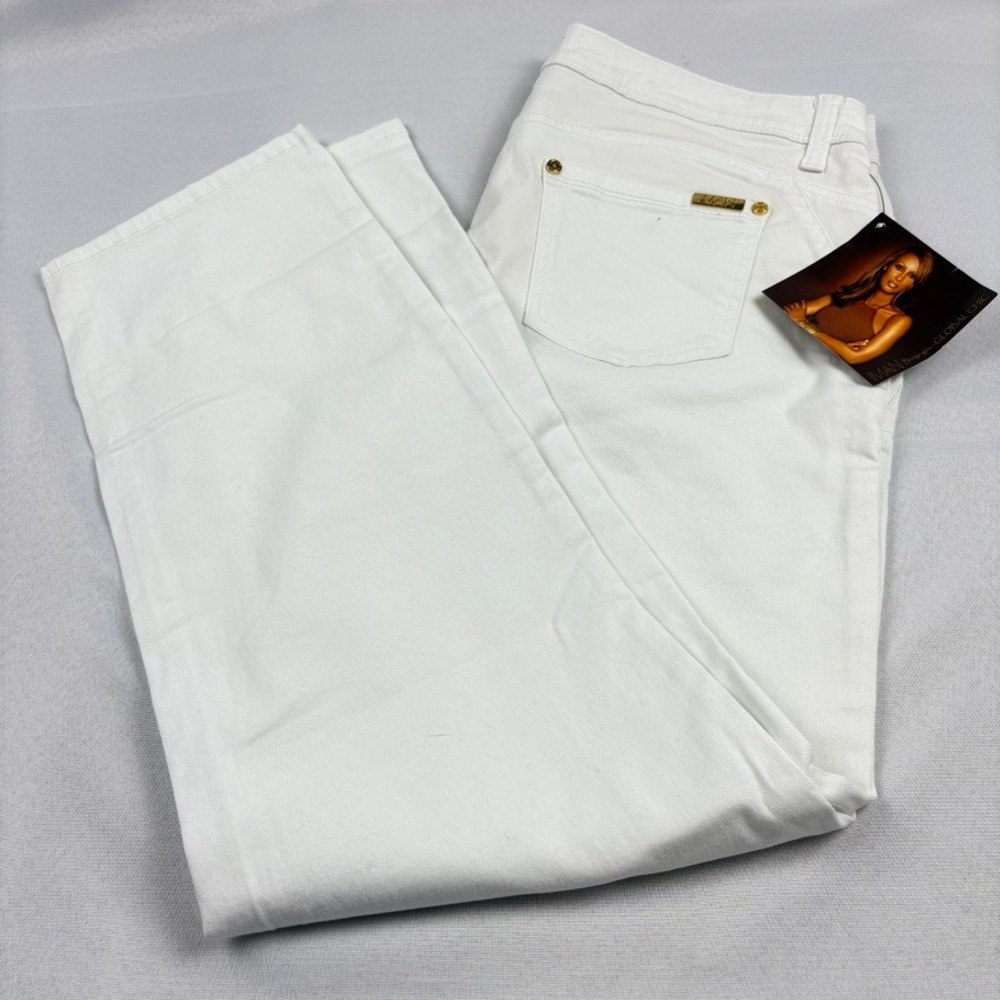 IMAN‎ Global Chic White Bootcut Jeans Women's Size 16 NWT Slimming Technology